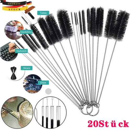 20in1 Reinigungsbürsten Set aus Nylon Rundbürste Flaschenbürste Schlauchbürste 