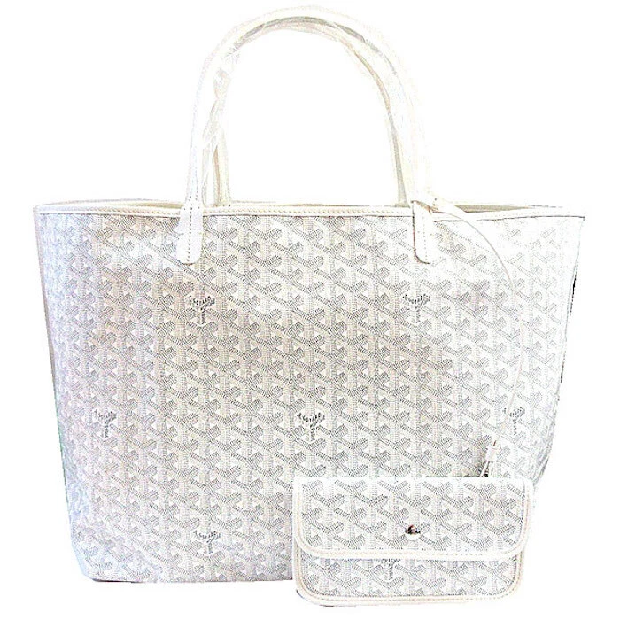 GOYARD Tote Bag Pouch SAINT LOUIS GM White Shopping Purse Unisex