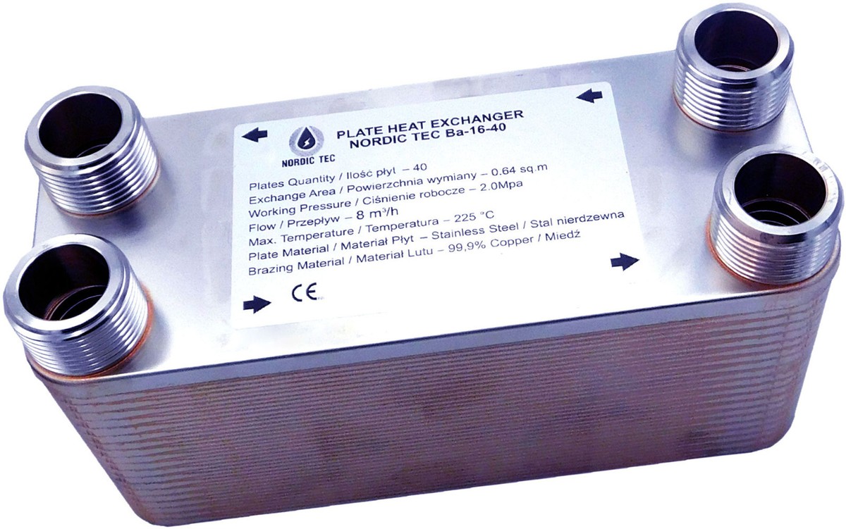 Edelstahl Plattenwärmetauscher Nordic Tec Ba-16-24 Mit Isolierung