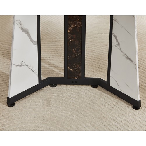 70'' Marble Dining Table - Waterproof MDF & Adjustable Legs (White, 8-Seater) - Picture 9 of 9