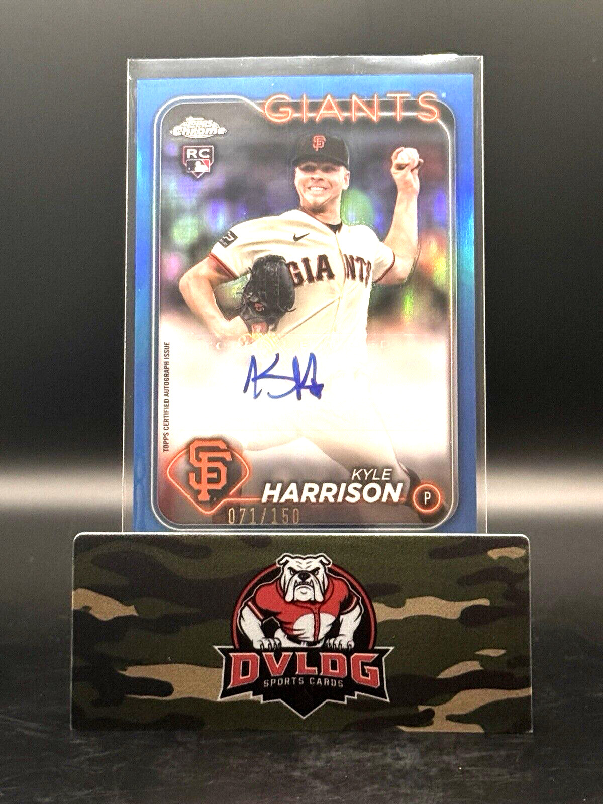 2024 Topps Chrome Update Series Kyle Harrison Blue Refractor Autograph /150