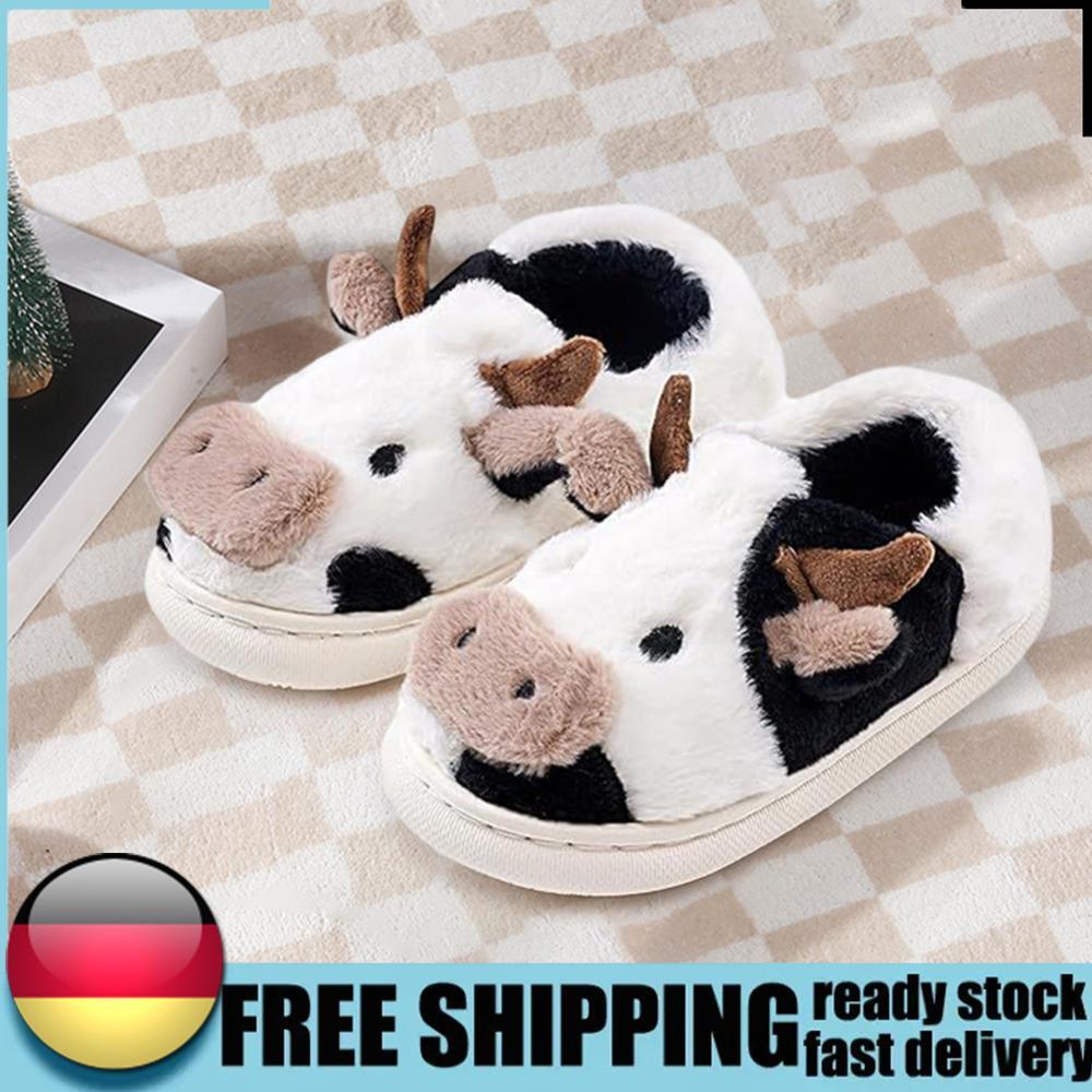 APL Pantofole mucca cartone animato unisex comode casa inverno ciabatte interno casa