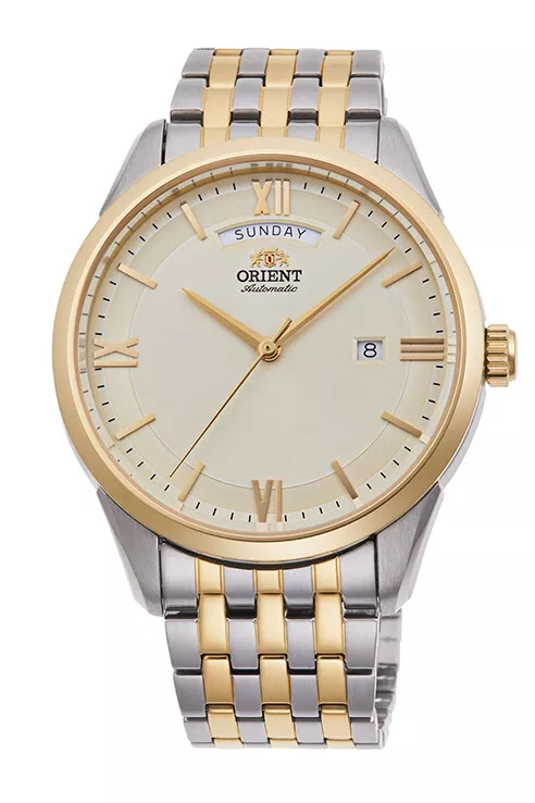 Orient day date shop two tone