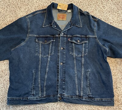 Levi Strauss Stretch Blue Jean Denim Trucker Jacket Men's Big