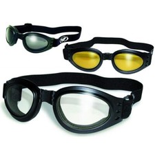 3 Pair Adventure Foldable Padded motorcycle Goggles Clear Smoke  Yellow Lens
