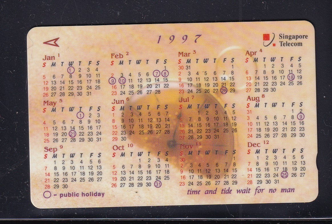 Tessera Telefonica Singapore Telecom Calendarietto 1997 SCV1