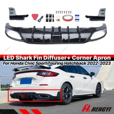 For Honda Civic Hatchback 2022-2025 Glossy Black Led Rear Diffuser Corner Spats For Honda Civic Hatchback 2022-2025 Glossy Black Led Rear Diffuser Corner Spats