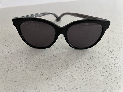 Gucci GG0081SK 002 Cat Eye Sunglasses, Black- Grey Lens Gucci GG0081SK 002 Black Cat Eye Smoke 56mm Non-Polarized  main image 2