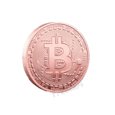 Rose Gold Physical Bitcoin Commemorative Coin Gold Plated Collection Collectible