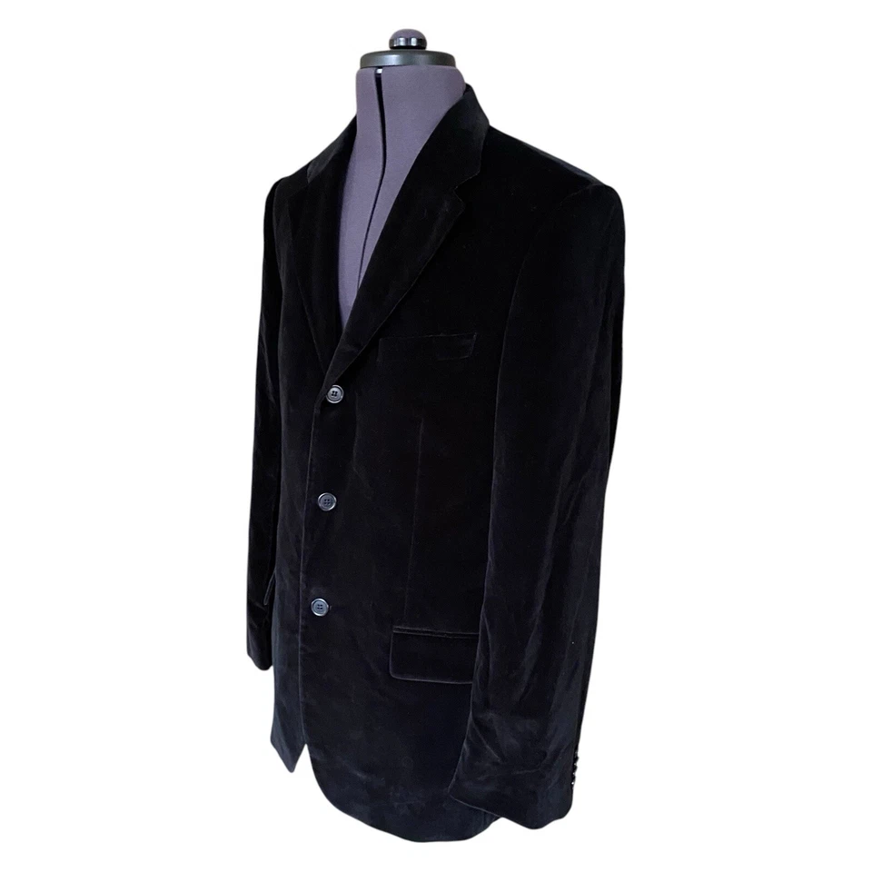 Hugo Boss ASTAN/HAGO Blazer Jacket Black Velvet 3 Button Cotton Men's EU50 UK38R - Image 2 of 4