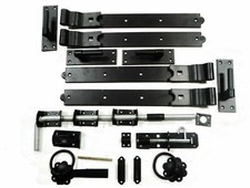 Double Gate Kit 18 Inch Garage Door Hinge Set in Galv / Black - Heavy Duty