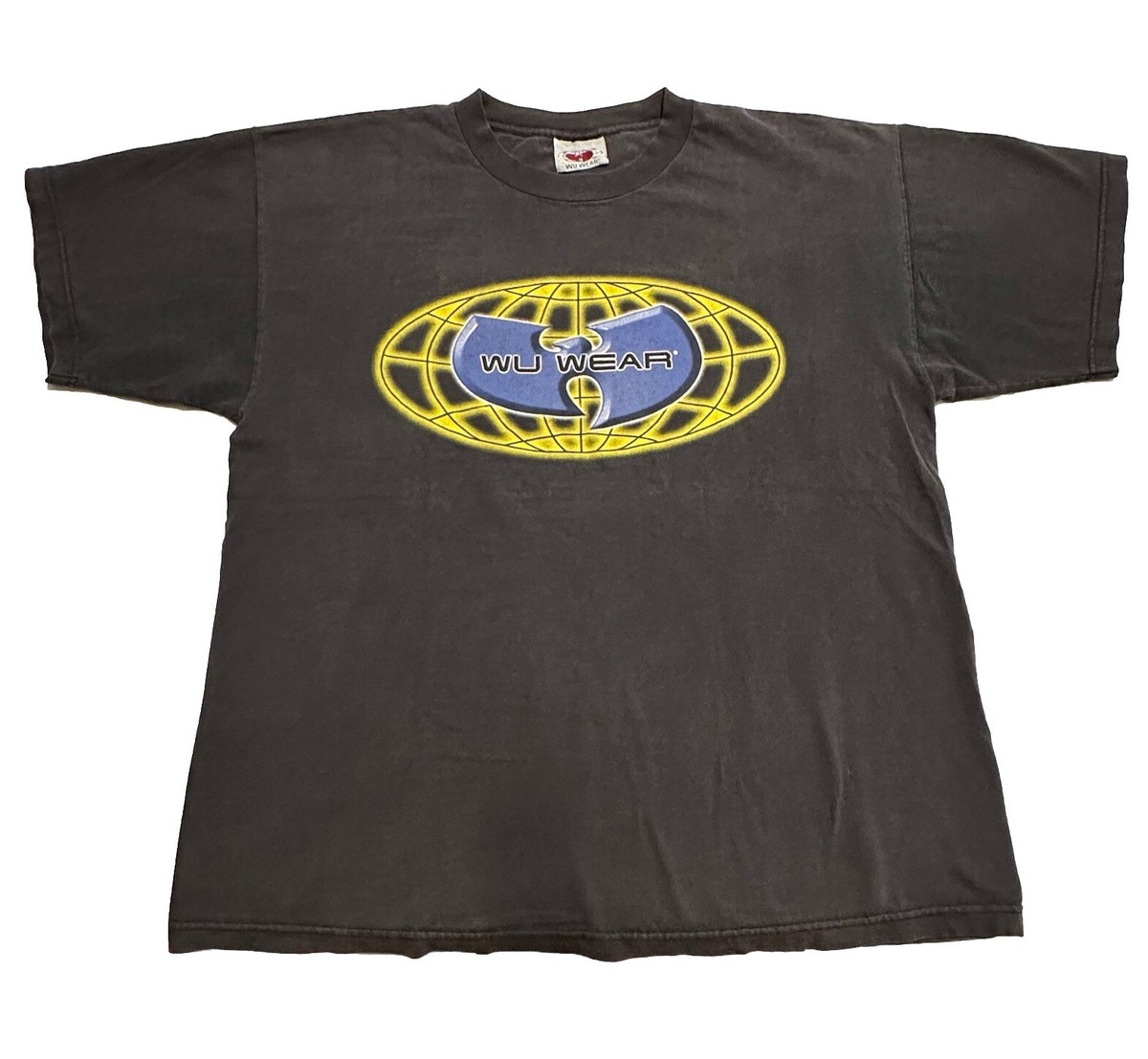 Vintage Rare Wu-Tang Clan Wu-Wear Purple Yellow Logo Rap Tee Men