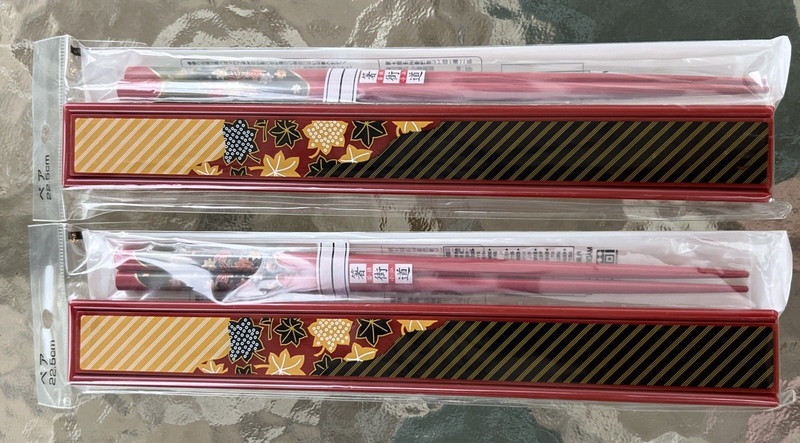 Chopsticks Laquer 2 Sets New in Box Vintage Japan