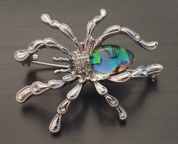 New Napier Silver Tone Autumn Spider Pin - Image 3 of 4
