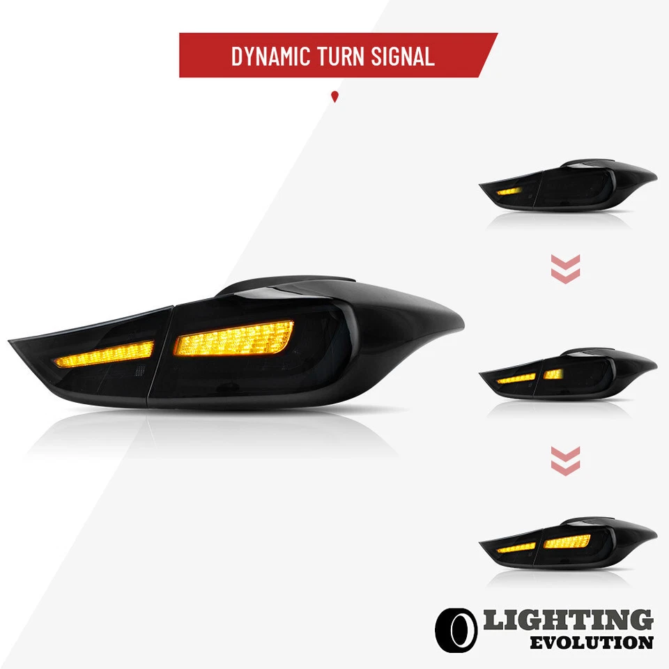 Luces traseras LED VLAND para Hyundai Elantra 2012-2016 cupé y sedán par de lentes de humo Foto 4 de 4
