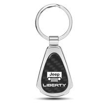 Jeep Liberty Real Black Carbon Fiber Chrome Metal Teardrop Key Chain Key-ring Jeep Liberty Real Black Carbon Fiber Chrome Metal Teardrop Key Chain Key-ring