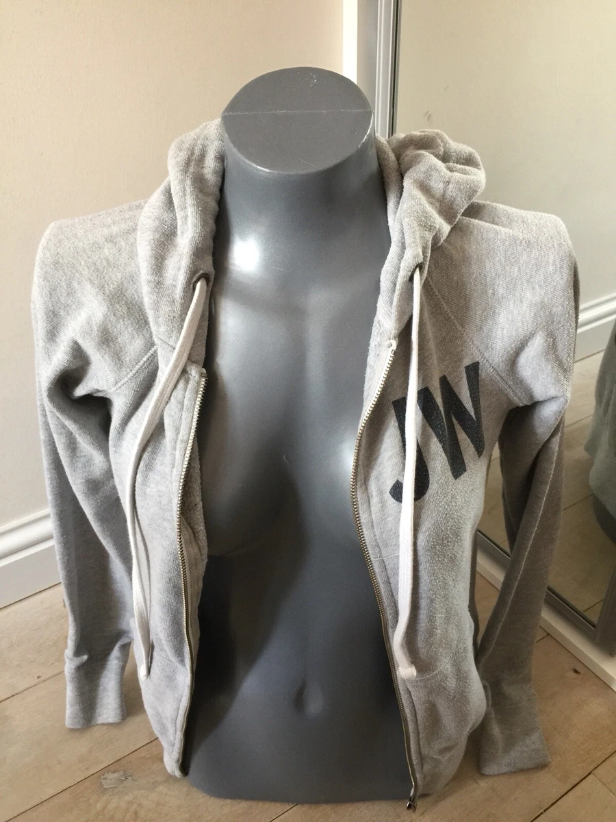 Authentic Jack Wills Fabulously British Ladies UK Size 8 Grey Hoodie Zip Top EXC