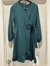 Kate Kasin Wrap Dress Green Large
