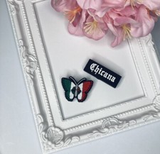 Chicana Mexican Flag Butterfly Mexico Shoe Charms for Clogs Slides fit Crocs