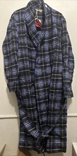 Vintage Richman Brothers Blue Plaid Bath Robe Cotton Size Large NWT