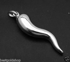 CORNICELLO ITALIAN HORN 925 Sterling Silver Charm Pendant - All Sizes! S M L XL