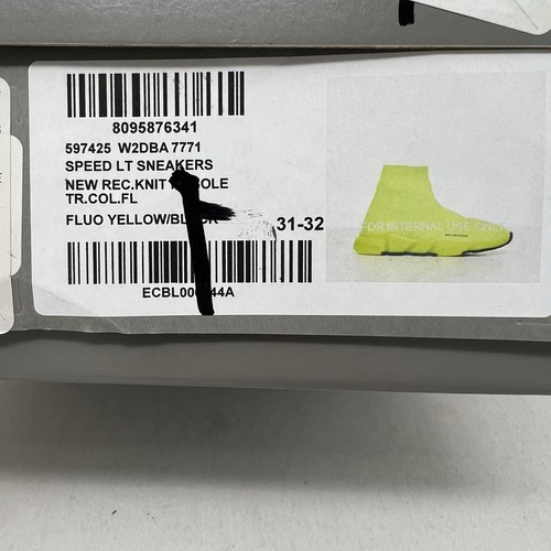 Balenciaga Speed Kids Sneakers Size 32 EU / 1 Y US Fluo Green - Picture 9 of 9