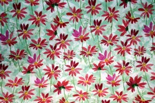 RED DAISIES FROM CLOTHWORKS - 100 COTTON FABRIC