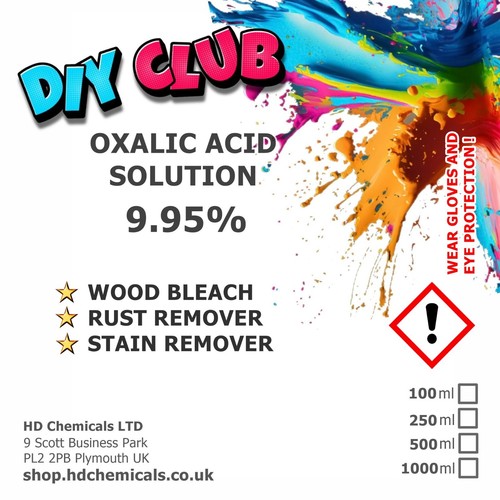 Oxalic Solution 9.95% Wood Bleach , Varroa, HULL, RUST cleaner GRP 500ml, 1ltr - Picture 9 of 16