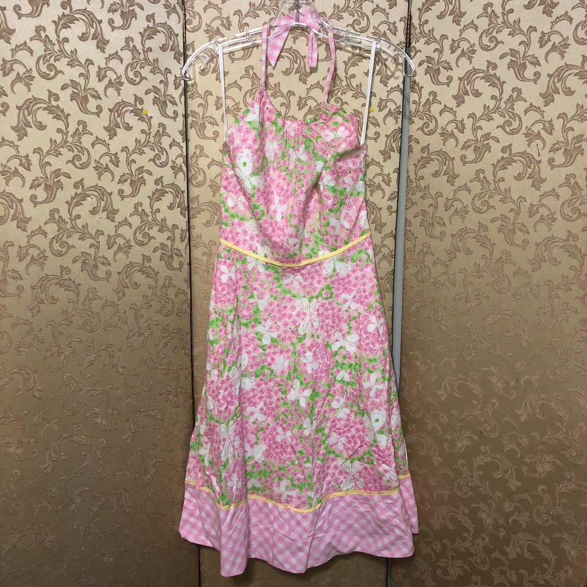 lilly pulitzer pink gingham dress Lilly Pulitzer Lowe Dress in Fiesta Pink Gingham