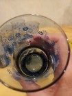 Vintage Libbey Smokey Blue Glasses w/ White & Blue Flowers Tumblers Set Of 6  — photo 9