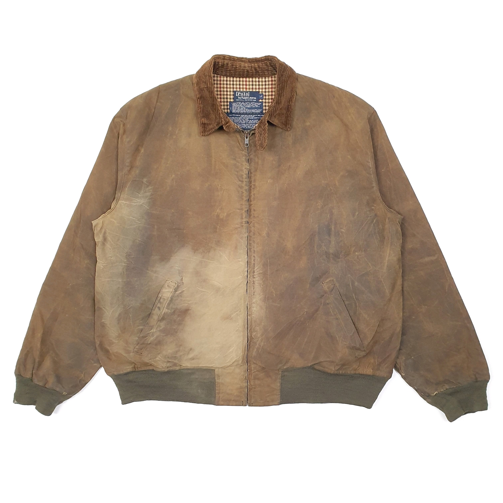 POLO RALPH LAUREN Wax Jacket Coat Insulated Vintage Oil Lined Made in USA Mens L