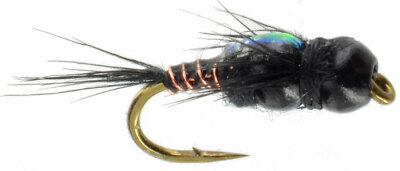 Fly Fishing Flies (Bass, Bream, Trout, Salmon) Two Bit Hooker Black Fly (x 6)