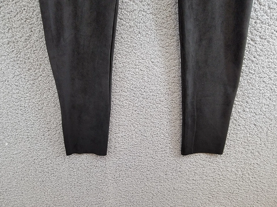 Espléndidos leggings de gamuza sintética para mujer grandes negros estilo pull-on Foto 4 de 4