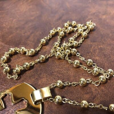 Dolce & Gabbana Men Cross Plate Dog Tag Necklace Gold Color Luxury