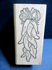 JALAPENA PEPPERS STAMPA FE MANIA RUBBER STAMP WOOD MTD