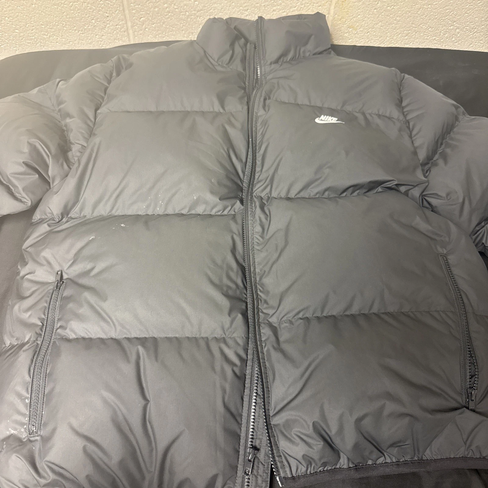 Nike Puffer Jacket Size XL Mens Black 650 Therma Fit Down Full Zip