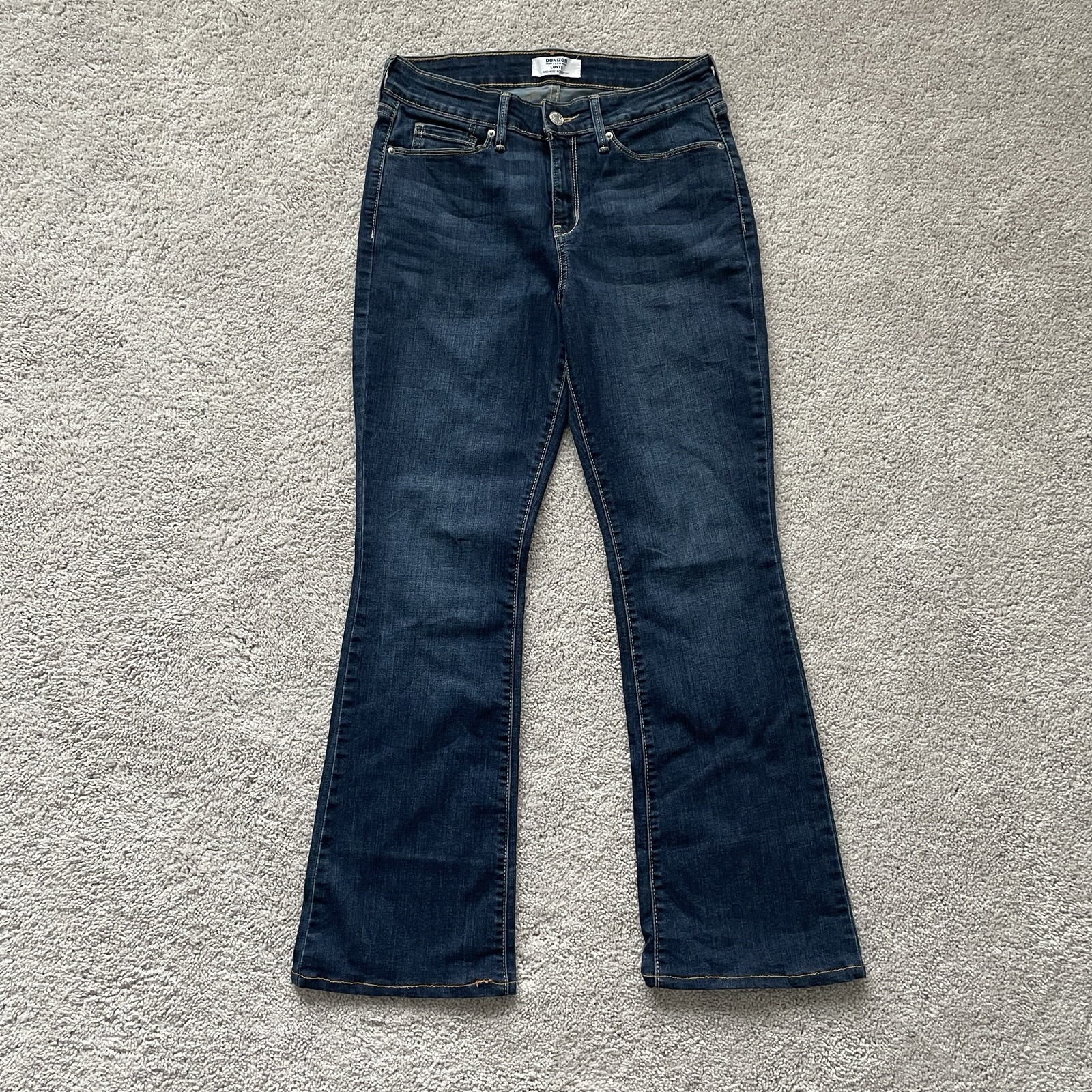 Levi’s Denizen Mid Rise Bootcut Jeans Womens 28x32 Blue Dark Wash Denim Western