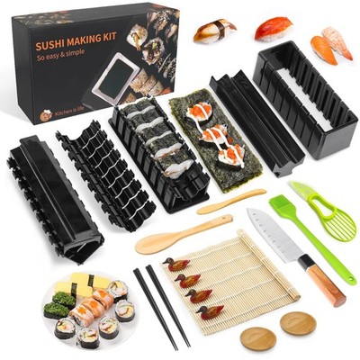 MLRYH Premium DIY Sushi Kit  21 Pcs Plastic Set, Sushi Maker including Rice R...