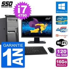 PC Tour Lenovo M83 Ecran 22" Intel i7-4790 RAM 16Go SSD 120Go Windows 10 Wifi