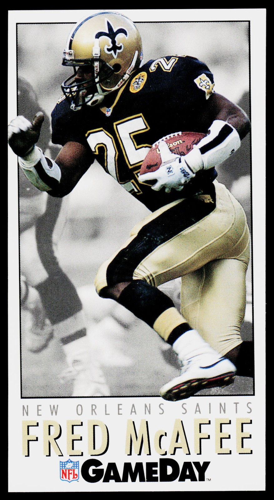 Fred McAfee, 1992 GameDay, #101, New Orleans Saints, RC