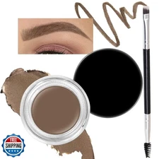 evpct Taupe Eyebrow Powder Pomade Gel Shaper Makeup Kit with Dual-ended Brush