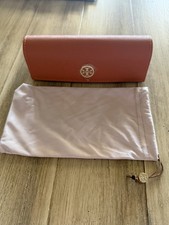 NEW TORY BURCH ORANGE SMALL AUTHENTIC EYEGLASSES CASE W/CLOTH