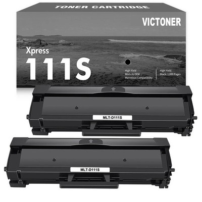 2 Pack MLT-D111S Toner Cartridge Black-Samsung Xpress M2020W M2070FW with chip