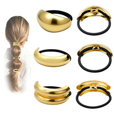 6Pcs Gold Hair Ties - 3 Styles Gold Hair Accessories for Women Girls, Elegant