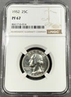 1952 Washington Quarter 25c - NGC PR67