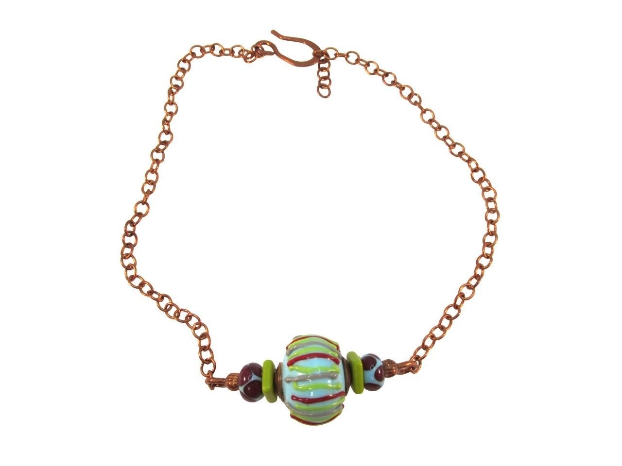 Handcrafted Large Lampwork Glass Statement Neckla… - image 2