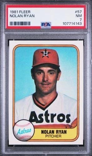 1981 Fleer - Nolan Ryan HOF #57 - Houston Astros - PSA 7 NM
