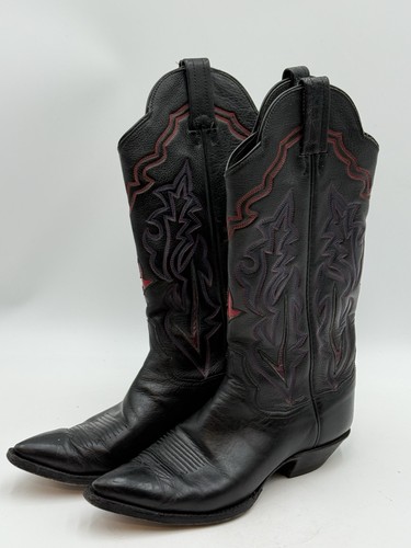 vintage pair of Panhandle Slim/Sanders bullhide boots with a black cowhide shaft
