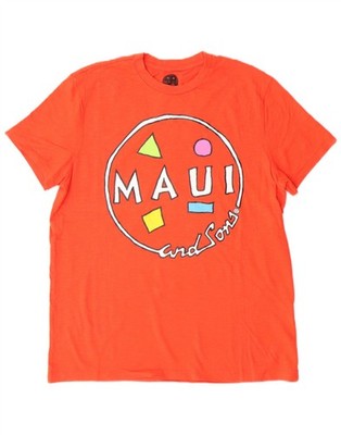 Maui and Sons Herren Grafik T-Shirt Oberteil Medium Orange Baumwolle CG03
