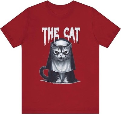 Spooky Cat Nun Halloween Shirt, Creepy Cat Lovers T-Shirt